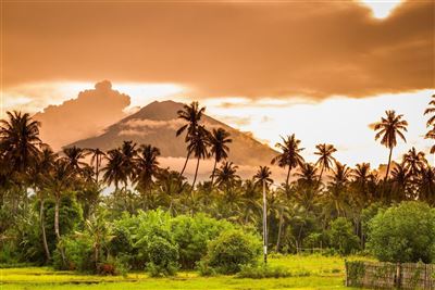 Blick auf den Agung Vulkan